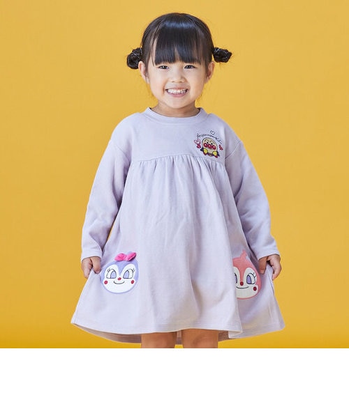 ドキンちゃんコキンちゃんアップリケワンピース｜アンパンマン
