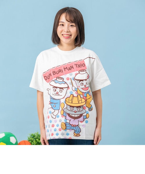 ONIGIRIページ！ どんぶりマントリオ半袖Tシャツセット ふたをパカ!どんぶりまんトリオTシャツ 大人｜アンパンマンキッズ