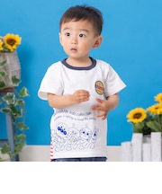 裾ボーダー切替Tシャツ