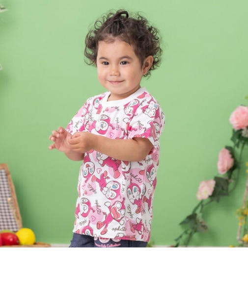 ドキンちゃんコキンちゃんいっぱい柄半袖Tシャツ