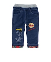 裾折返しチェックボトム