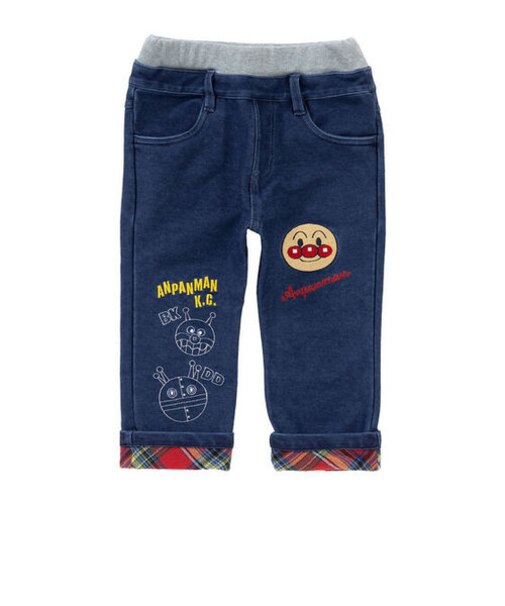 裾折返しチェックボトム