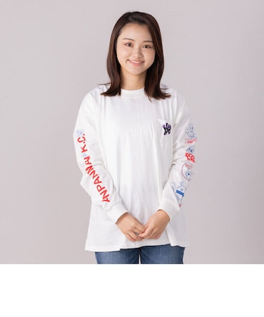 ばいきんまんぶら下がり刺繍長袖Tシャツ 大人