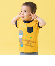 アンパンマン ばいきんまんリーフ柄ポケットTシャツ