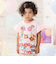 袖フリルお花いっぱいTシャツ