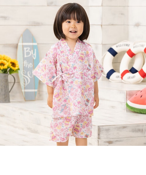 ヒスミニ パンダ柄ピンク甚平 美品 お花柄甚平｜アンパンマンキッズコレクションの通販｜&mall（アンド