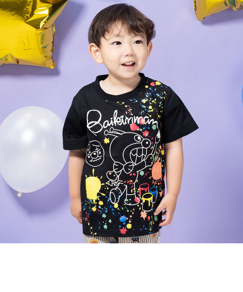 光るばいきんまんお絵描き半袖Tシャツ｜アンパンマンキッズ