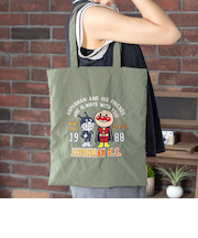 アンパンマンばいきんまんナイロン刺繍トートバッグ