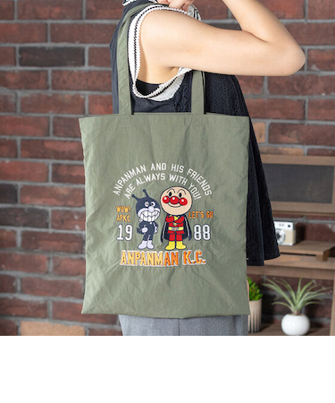 アンパンマンばいきんまんナイロン刺繍トートバッグ