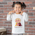 パフスリーブアップリケ9分丈Tシャツ