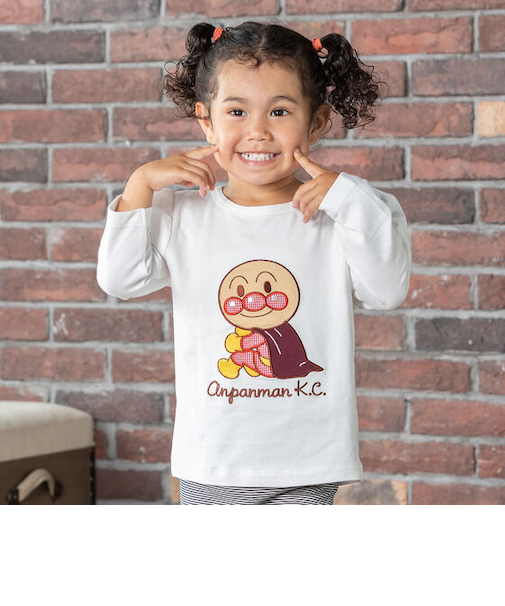 パフスリーブアップリケ9分丈Tシャツ