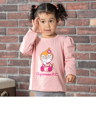 パフスリーブアップリケ9分丈Tシャツ