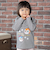 襟フリルお顔アップリケ長袖Tシャツ