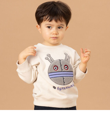 ボアお顔アップリケトレーナー