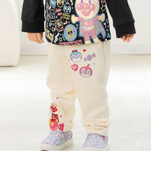 キャンディ刺繍ニットコールパンツ