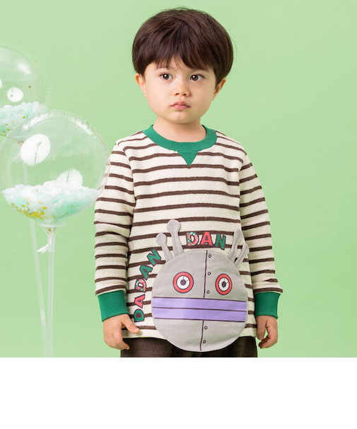 お顔アップリケボーダートレーナー