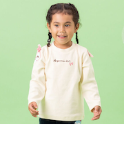 袖お顔アップリケプルオーバー