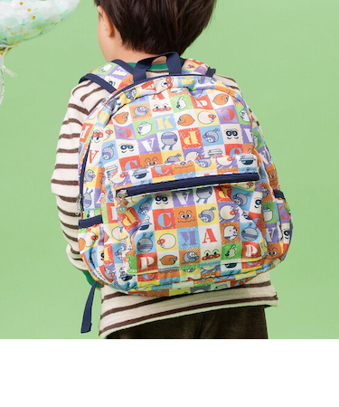 ブロック総柄リュック11L