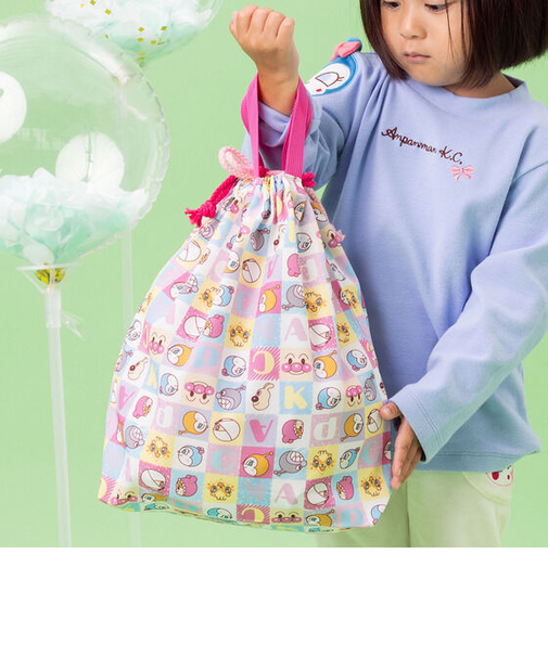 ブロック総柄お着替え巾着