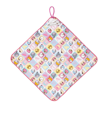 ブロック総柄ループ付きタオル