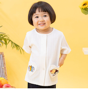 ハートポケット半袖カーディガン