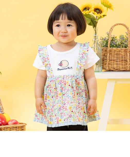 お花総柄ドッキングチュニック