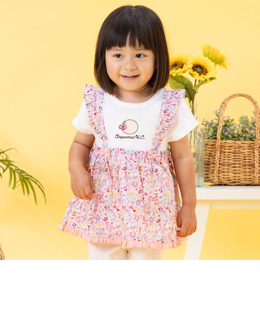 お花総柄ドッキングチュニック