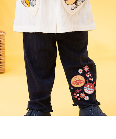 アンパンマンばいきんまんお顔刺繍メロウレギンス