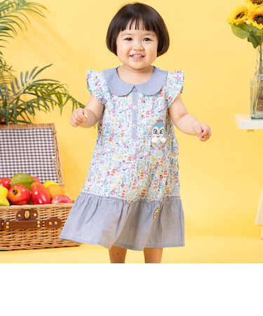 ひょっこりアップリケワンピース