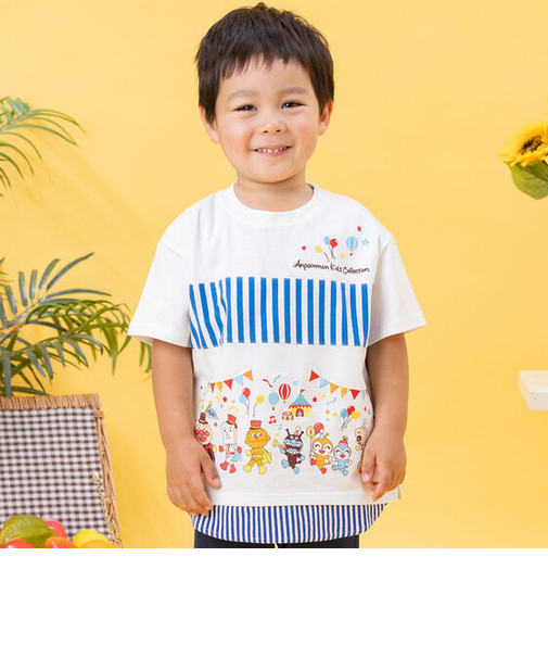 パレード柄切替半袖Tシャツ