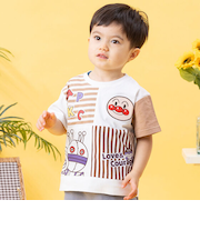 パッチワーク半袖Tシャツ