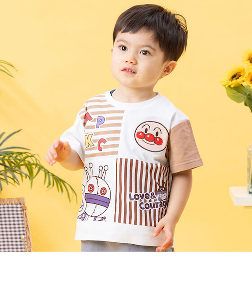 パッチワーク半袖Tシャツ