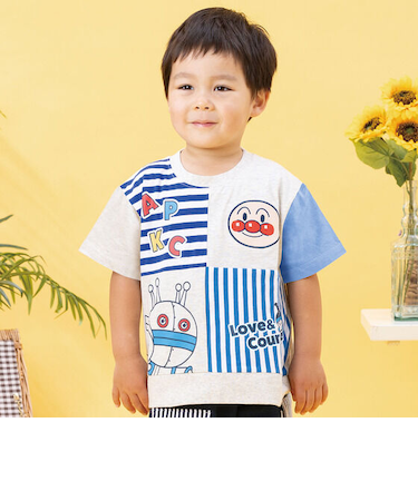 パッチワーク半袖Tシャツ