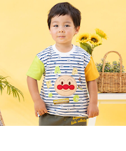 アンパンマンお顔ボーダー半袖Tシャツ