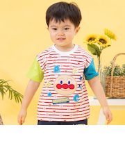 アンパンマンお顔ボーダー半袖Tシャツ