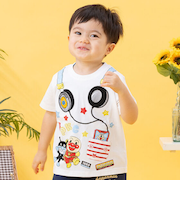 アップリケヘッドフォン半袖Tシャツ