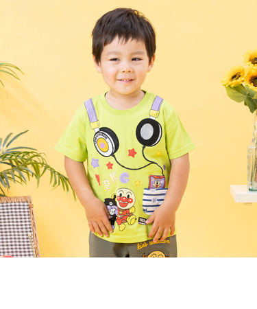 アップリケヘッドフォン半袖Tシャツ