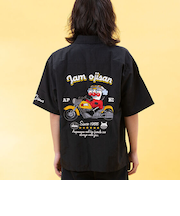ジャムおじさんバイク刺繍シャツ 大人