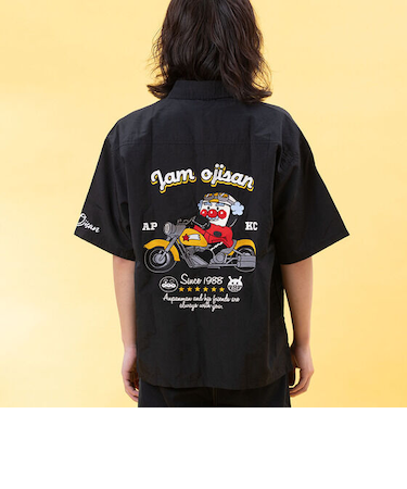 ジャムおじさんバイク刺繍シャツ 大人