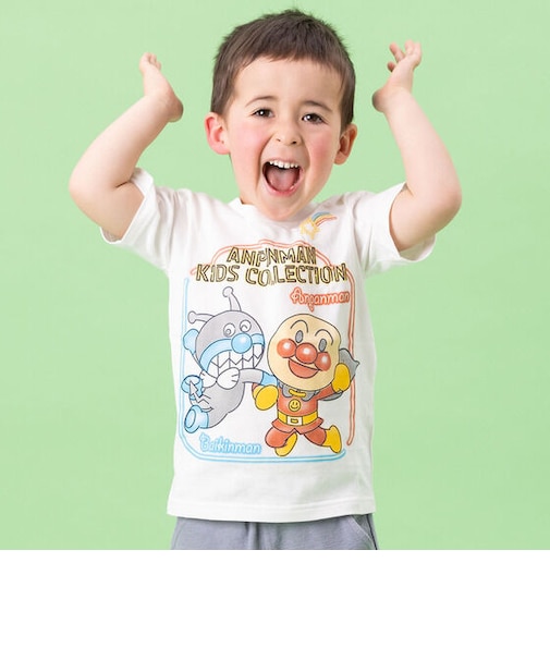 光る！アンパンマンばいきんまんネオン柄Tシャツ