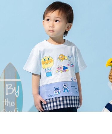 海柄切替半袖Tシャツ