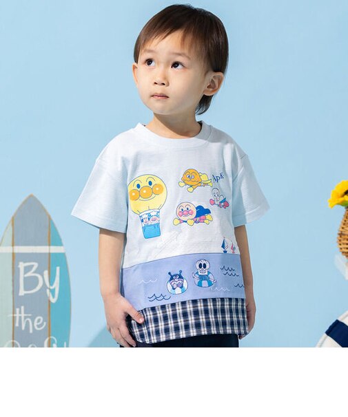 海柄切替半袖Tシャツ