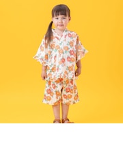 光る!花柄らくらく甚平