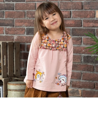 総柄切替アップリケTシャツ