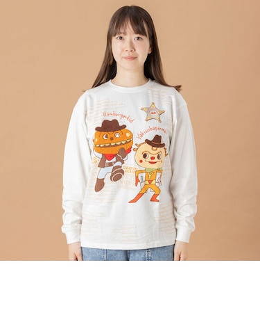 ハンバーガーキッドとやきそばパンマン長袖Tシャツ 大人