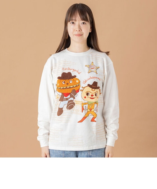 ハンバーガーキッドとやきそばパンマン長袖Tシャツ 大人