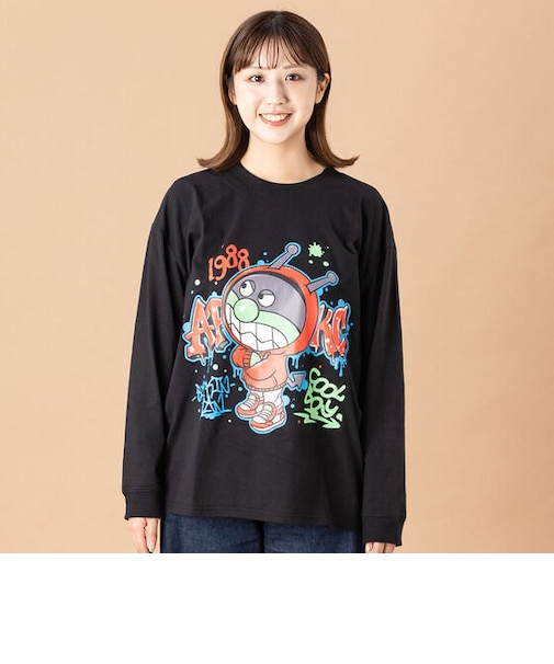 ばいきんまんスプレーアート長袖Tシャツ 大人
