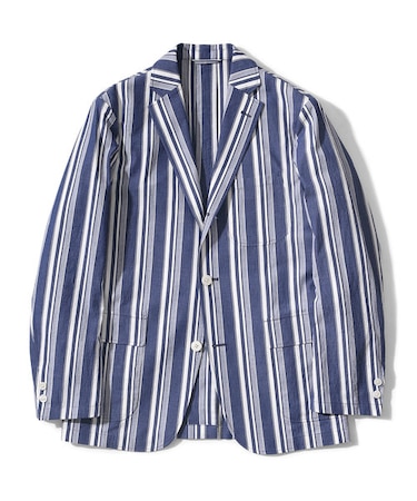 シャツジャケット＜変則ストライプ＞