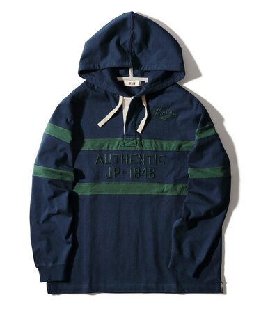 フーデッドラガーシャツ