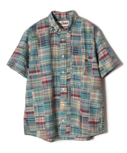 ショートBDシャツ＜パッチワークマドラス＞